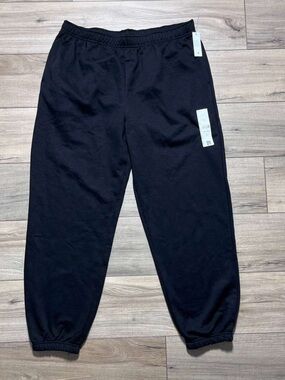 Women's Black Elastic-Waist Jogger Pants